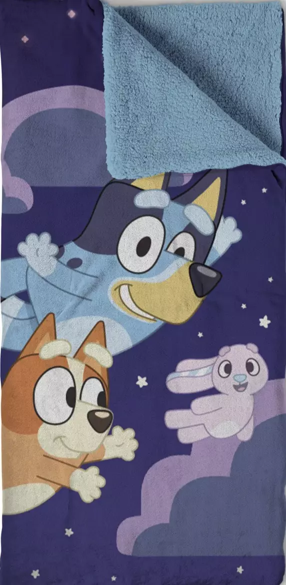 Bluey Slumber Pups Silk Touch Throw Blanket Sherpa Slumber Bag 27x56 Inches thumbnail