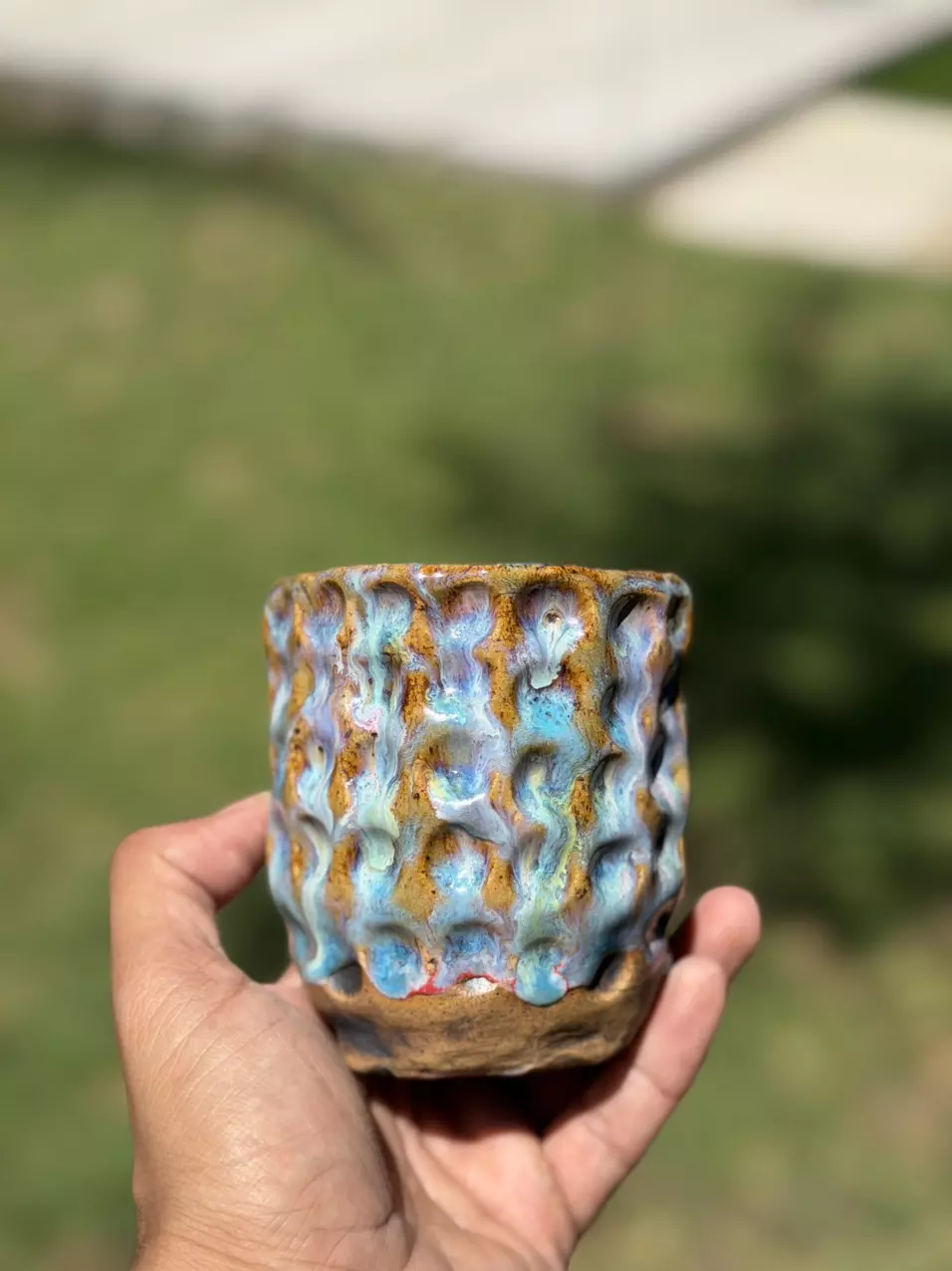 Cotton candy blue brown dimples 3.5x4H thumbnail