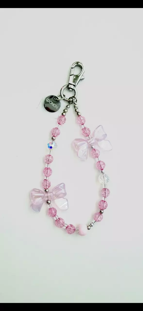 Pink bow coquette wristlet thumbnail