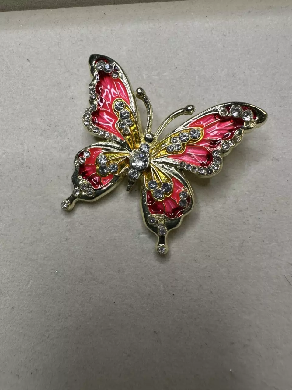 Enamel/ rhinestone butterfly brooch thumbnail