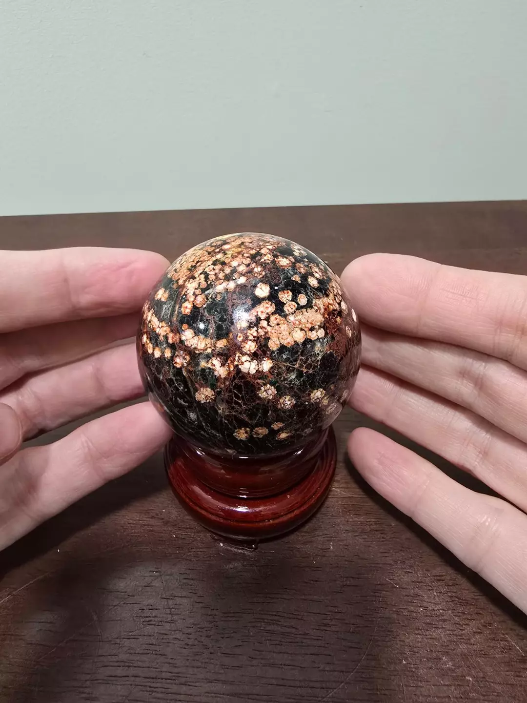 Fireworks Obsidian Crystal Sphere 55 mm thumbnail