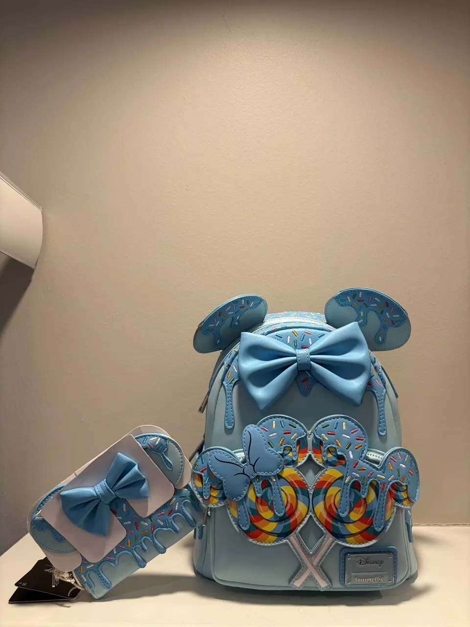 BoxLunch Exclusive l Minnie Mouse Lollipop Blue Sprinkle Ears and matching walle thumbnail