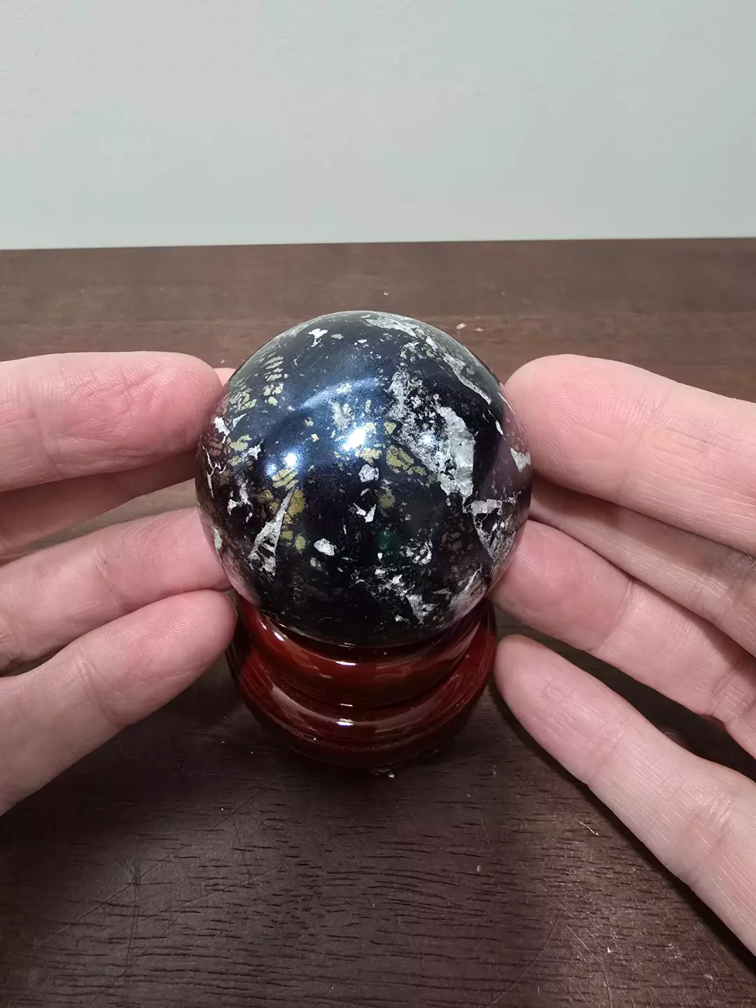 Covellite Metalic Dark Blue Crystal Sphere #E 50 mm thumbnail