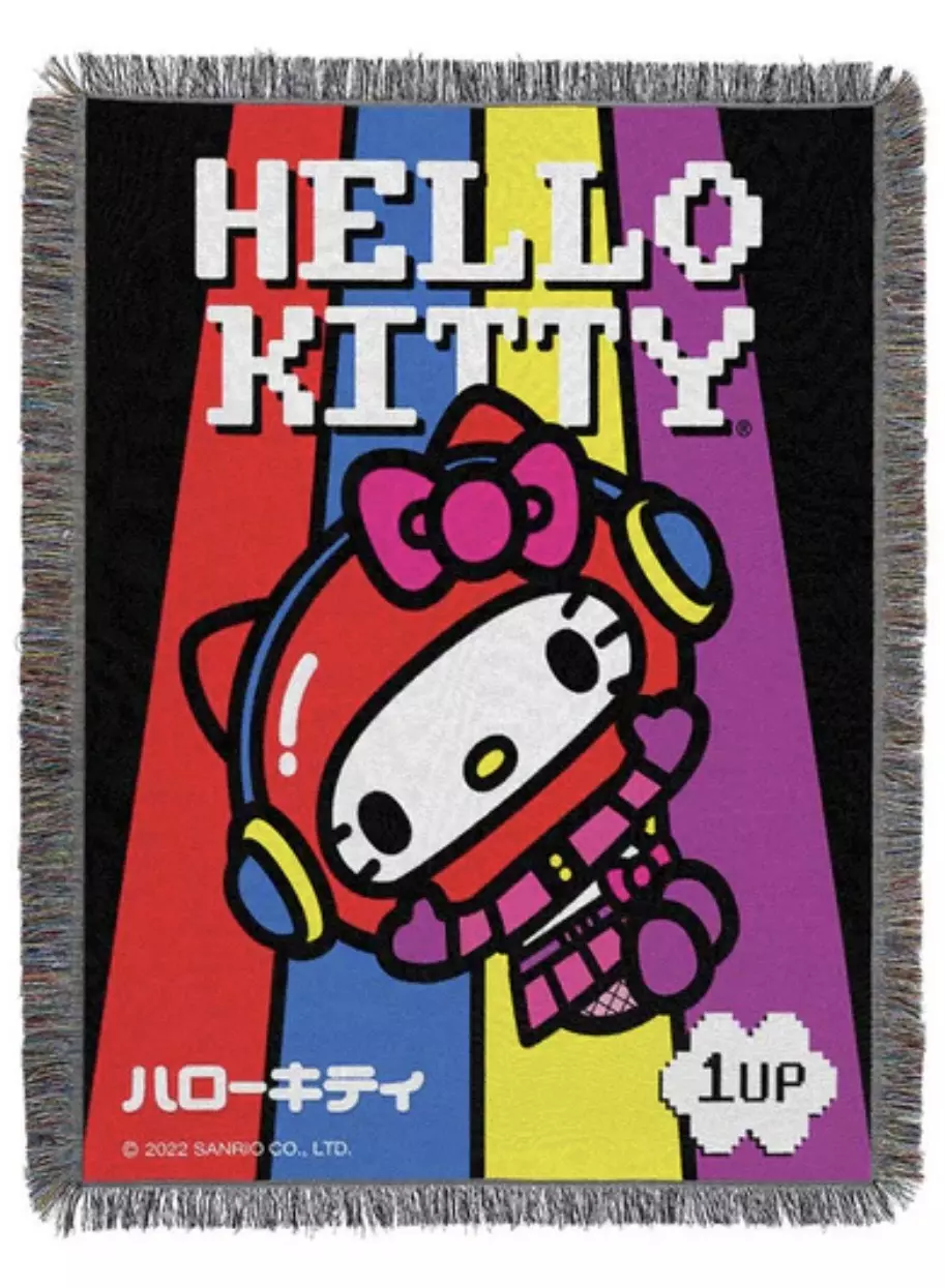 Sanrio Hello Kitty Cute Game Woven Tapestry Wall Hanging 48x60 Inches thumbnail