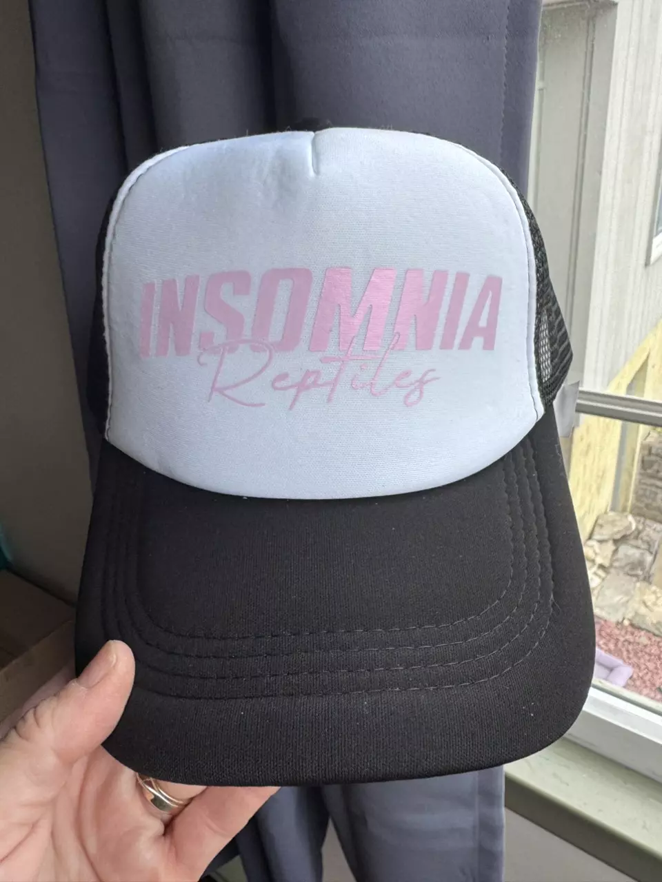 Metalic Light Pink “Insomnia Reptiles” trucker thumbnail