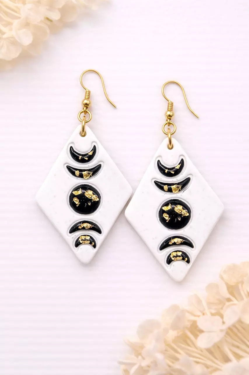 Moon Phases Dangle Earrings thumbnail