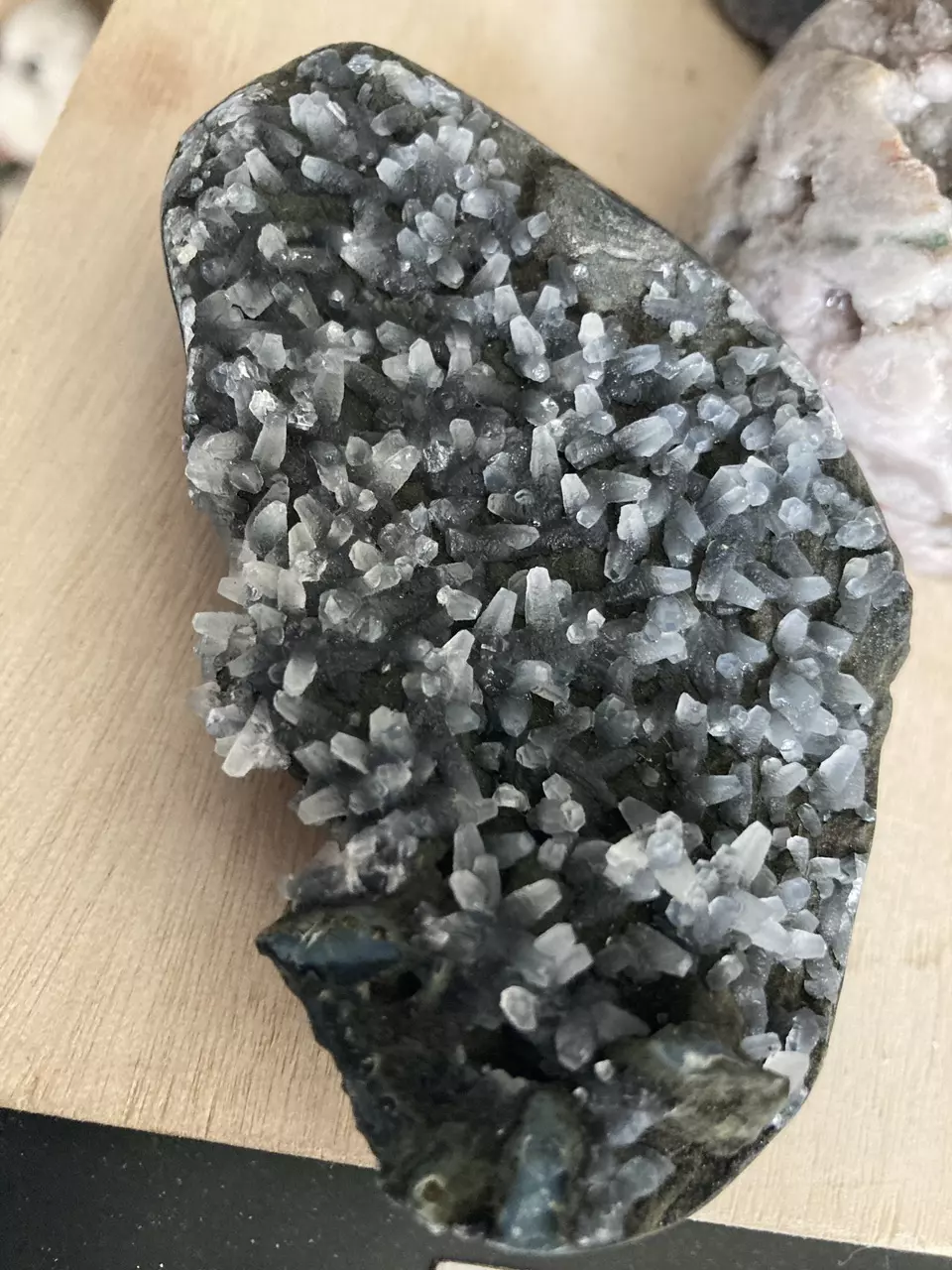 Calcite encrusted amethyst thumbnail