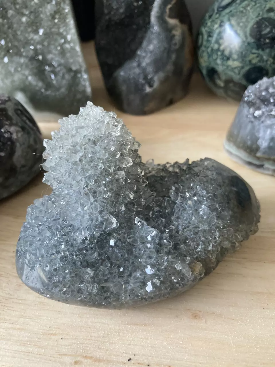 Sage green stalactite Botroydal amethyst thumbnail