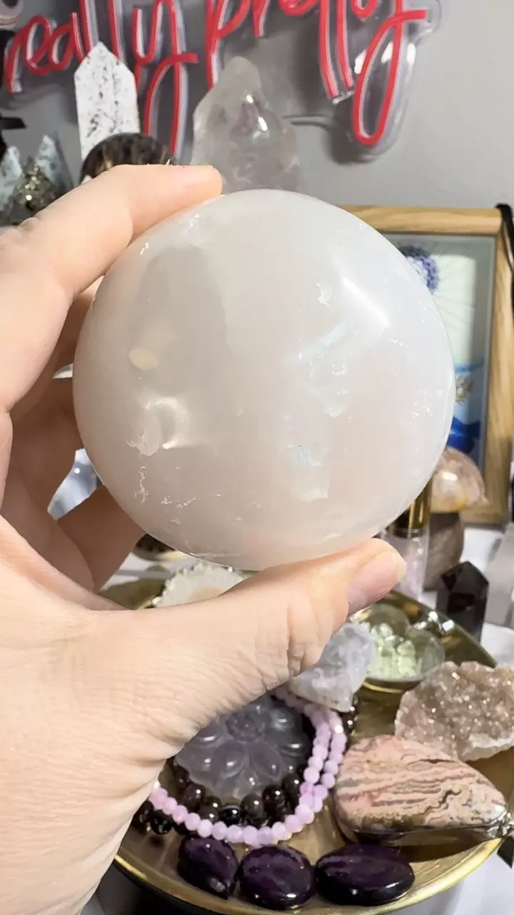 Large selenite sphere - 72 mm thumbnail