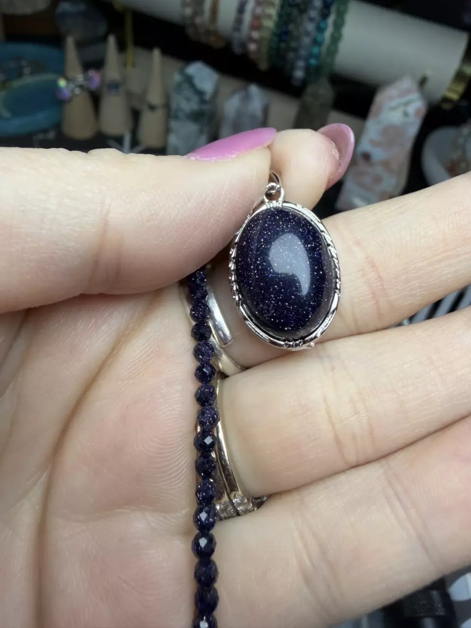 blue sandstone necklace thumbnail