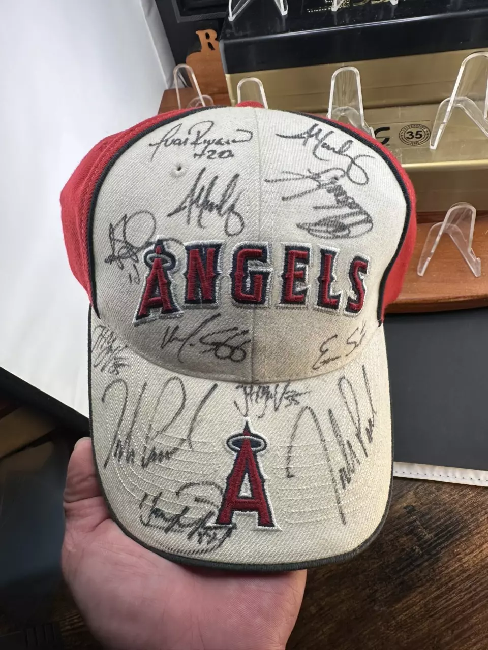 2005 Anaheim Angels Signed Baseball Hat thumbnail