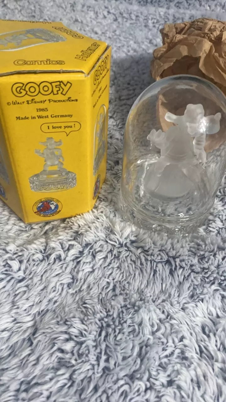 Walt Disney Goofy Hofbauer Comics Club Lead Crystal Dome West Germany w/box 1985 thumbnail