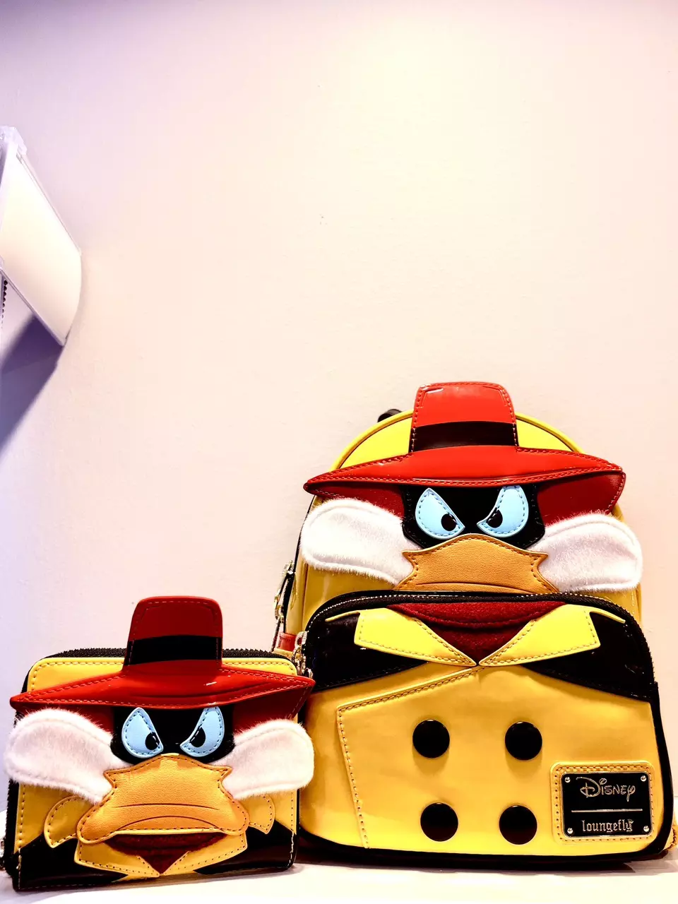 Loungefly Darkwing Duck Villain NEGADUCK Cosplay Backpack and matching wallet thumbnail