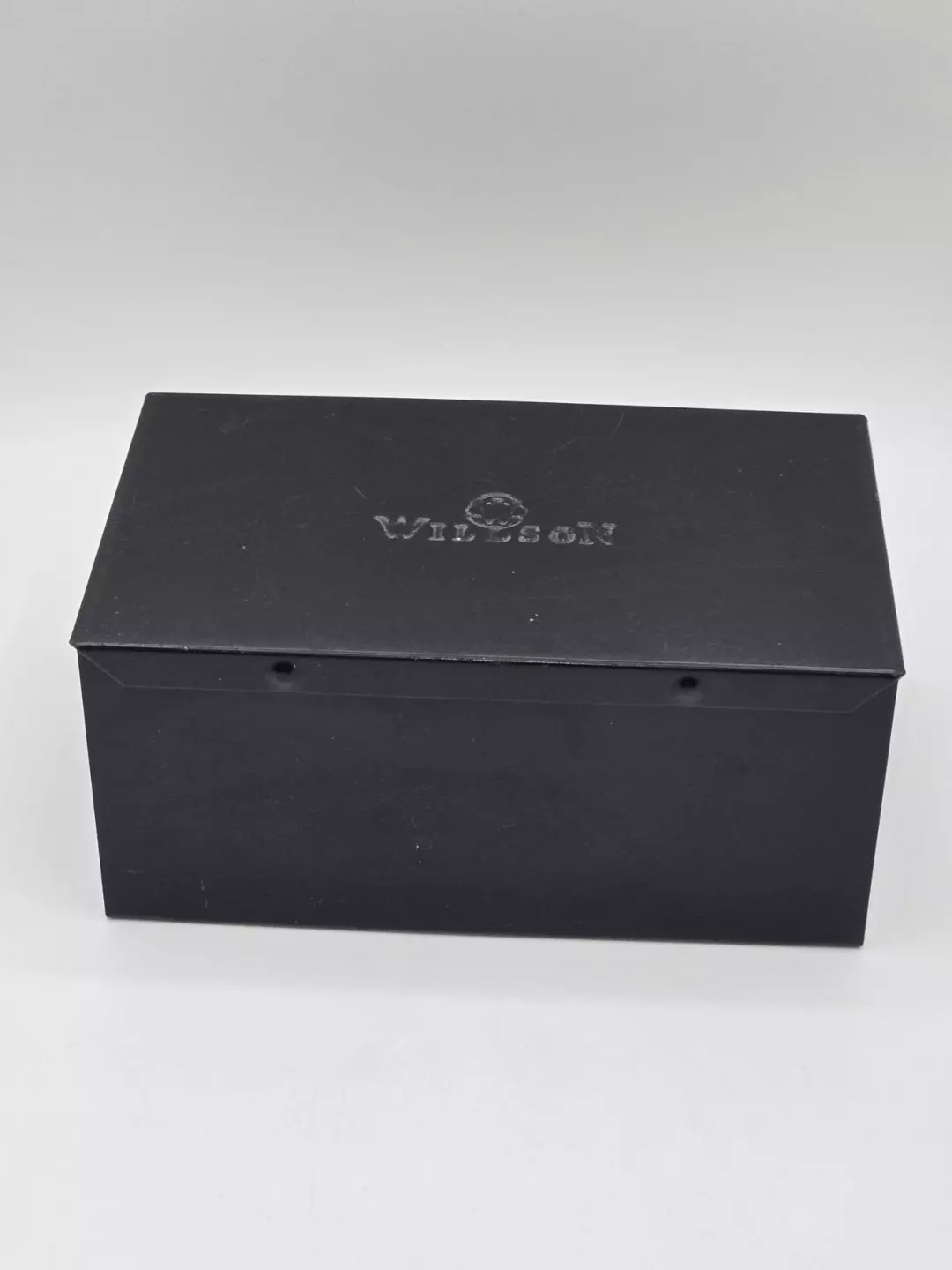 Vintage Wilson England Goggles Case Black Metal Hinged Box Storage thumbnail