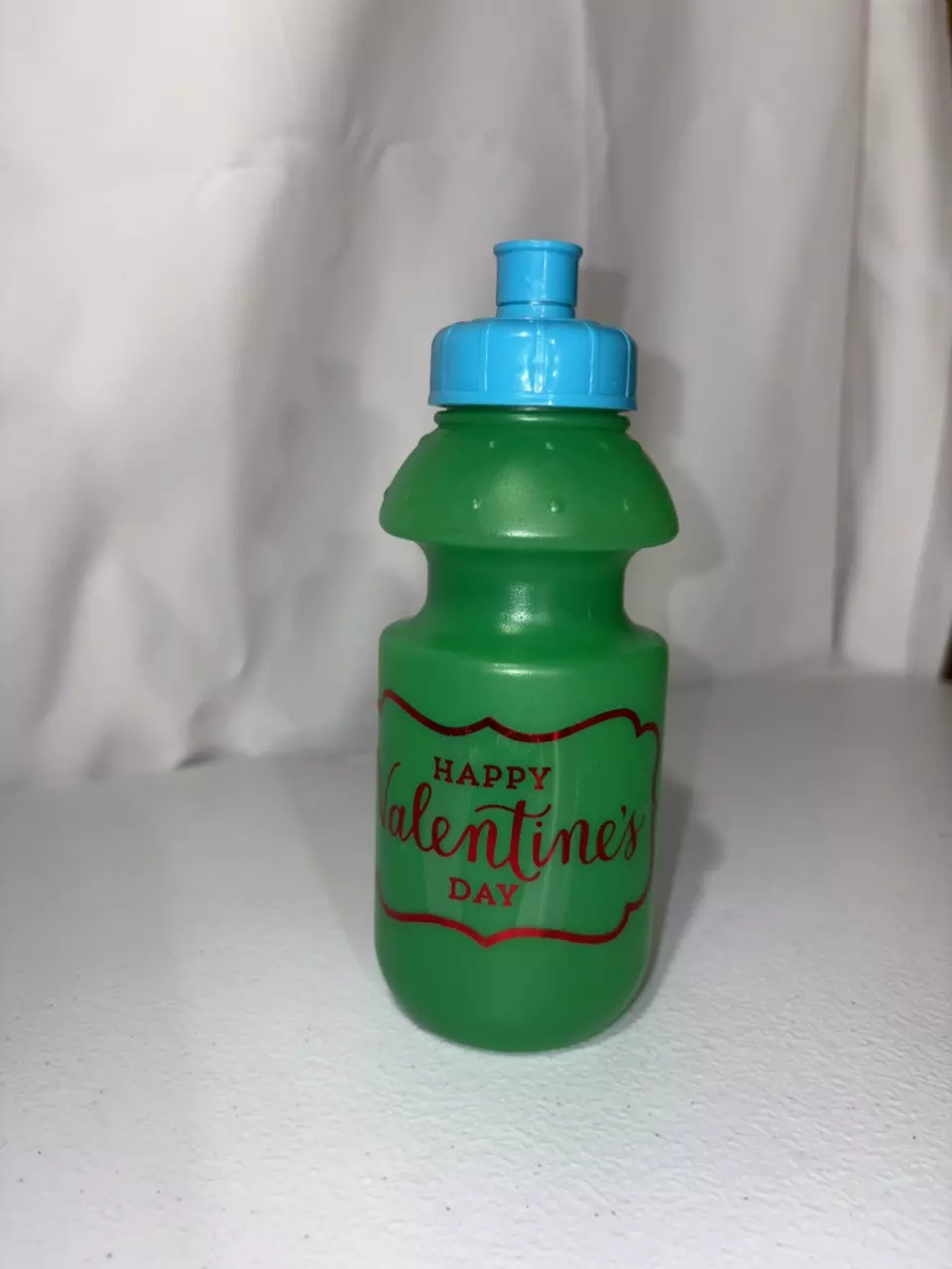 Valentine’s Day Kids Water Bottle – Cute Green Squeeze Bottle – Holiday Gift Dri thumbnail