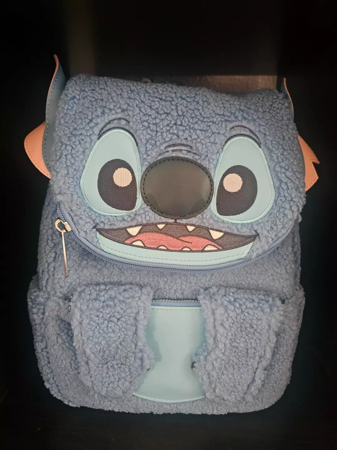 Loungefly Disney Lilo & Stitch Plush Sherpa Cosplay Mini Backpack. thumbnail