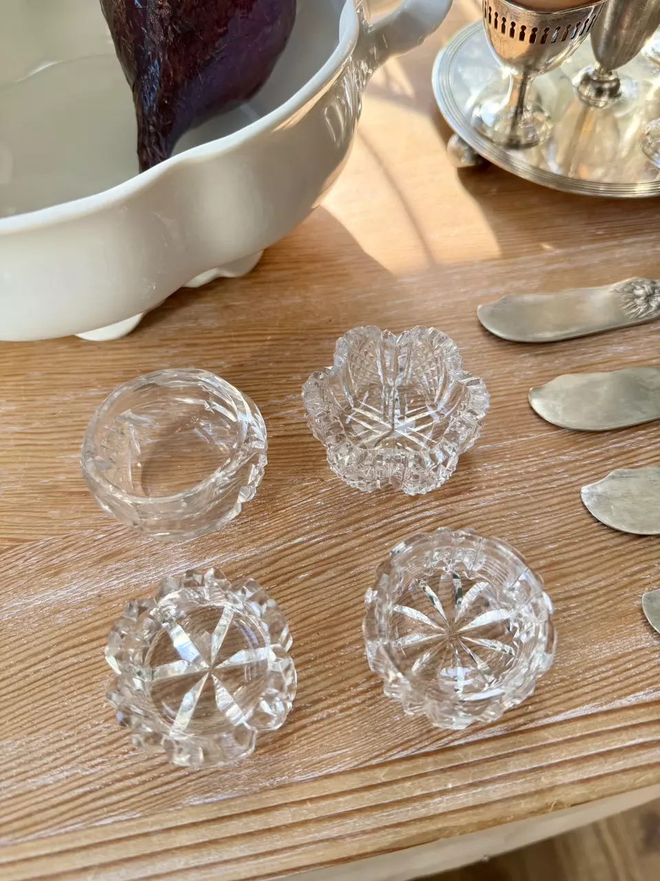 Set of 4 mismatched salt cellars thumbnail