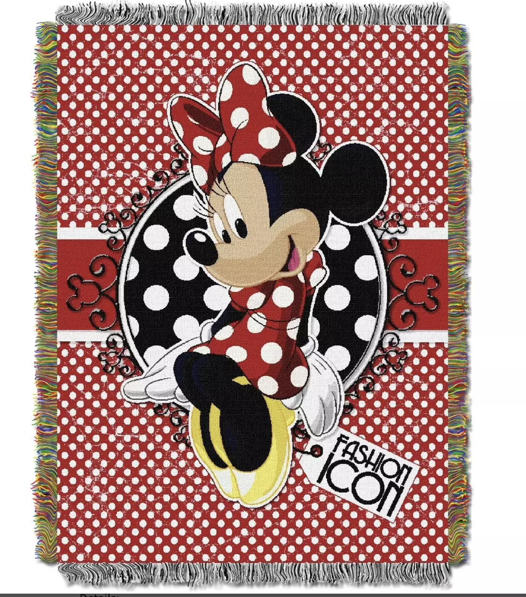 MINNIE BOWTIQUE-FOREVER MINNIE LICENSED 48"X 60" WOVEN TAPESTRY THROW thumbnail