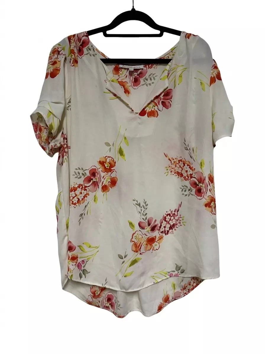 Flower sheer blouse by Daniel rainn nwot in cream color size large thumbnail