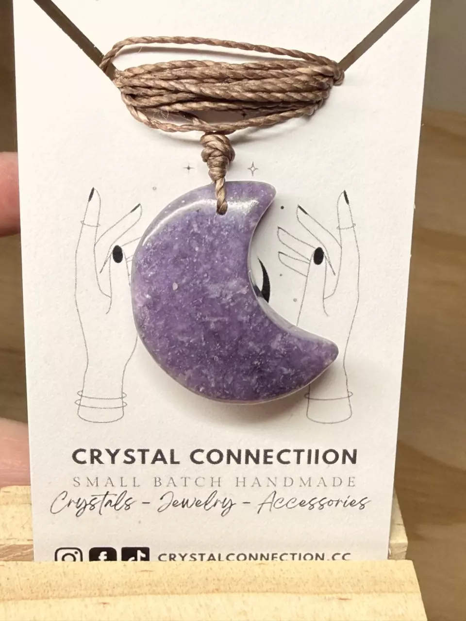 LEPIDOLITE MOON NECKLACE 062 thumbnail