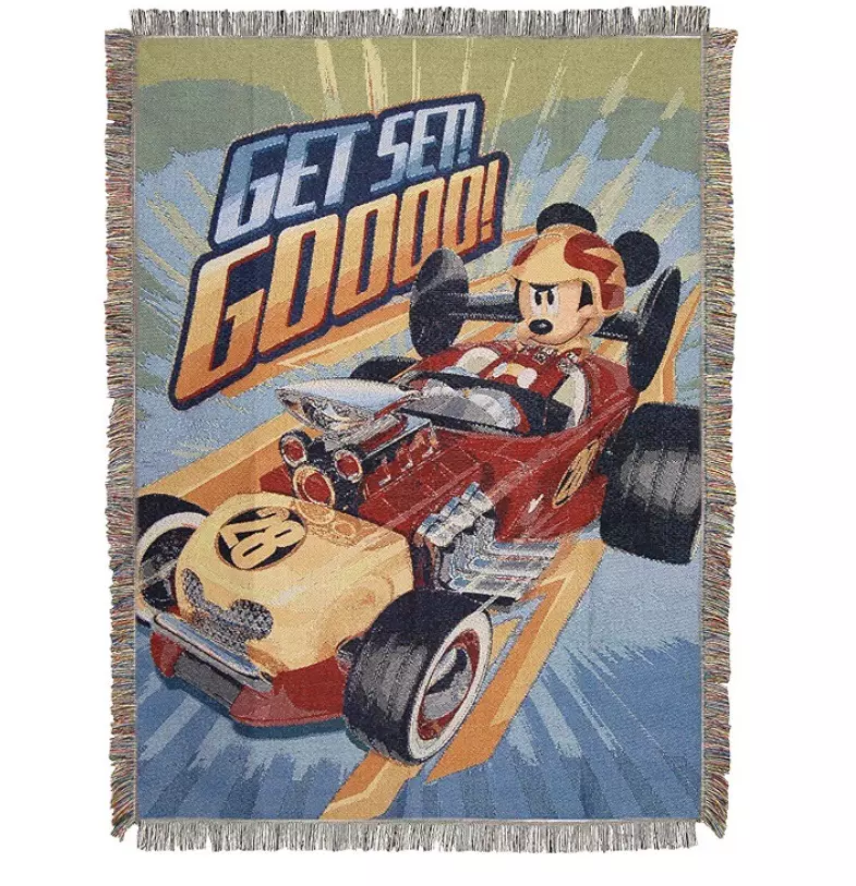 Northwest Mickey Mouse Woven Tapestry Throw Blanket, 48" x 60", Get Set Go thumbnail