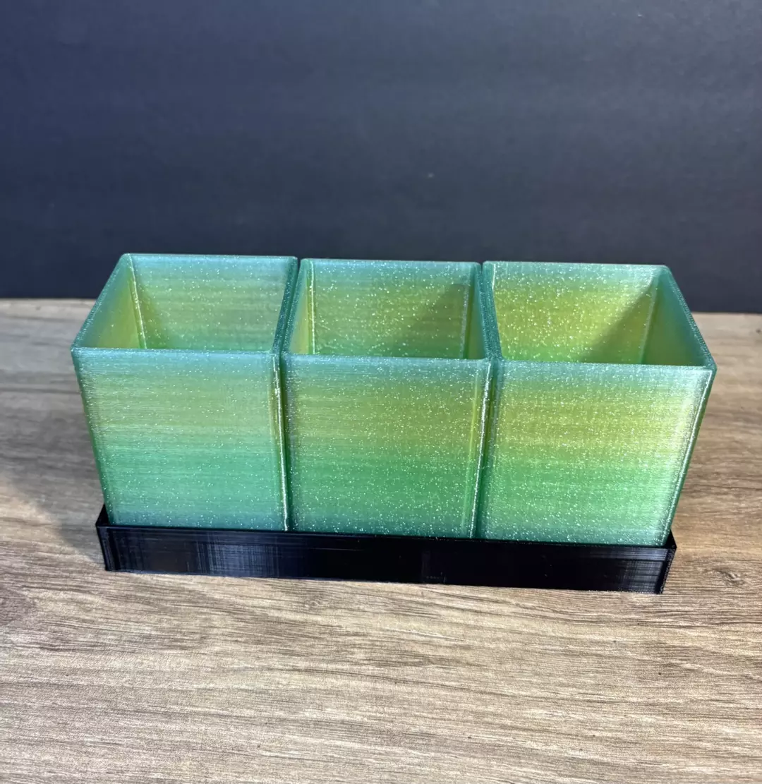 4pc Modular Planter - Glitter green gradient /Black thumbnail