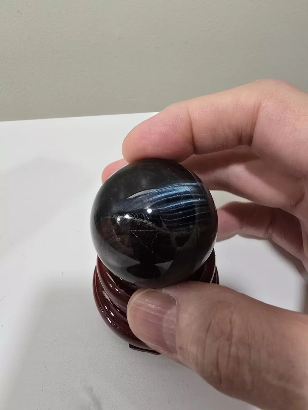 Blue Tigers Eye Crystal Sphere 42 mm thumbnail