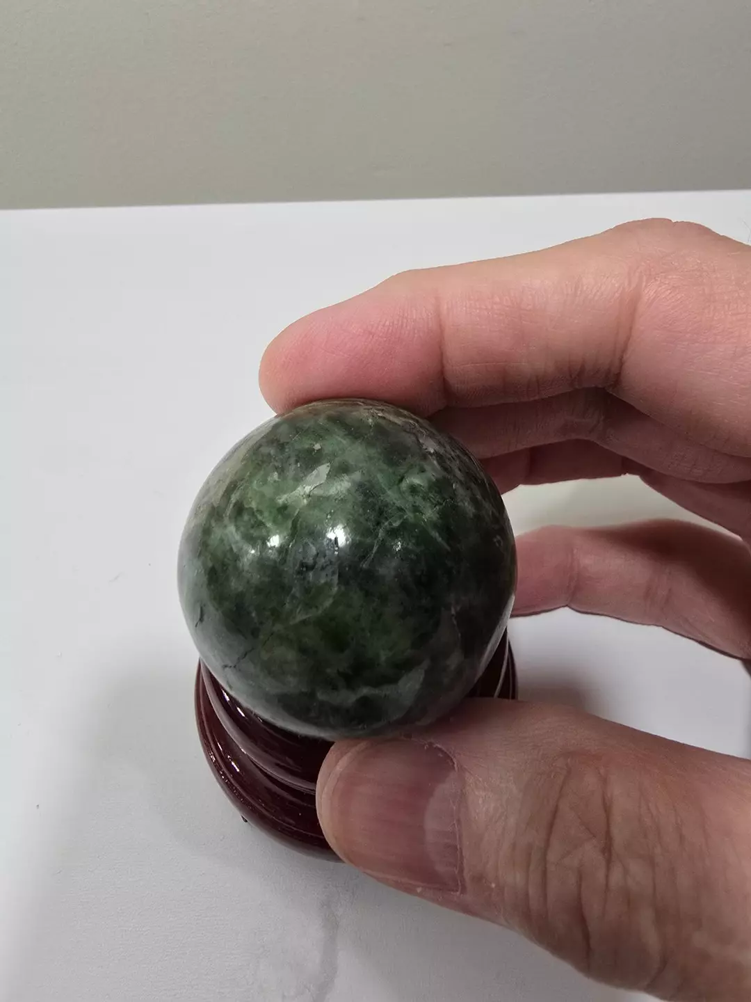 Chrome Diopside Crystal Sphere 41 mm thumbnail
