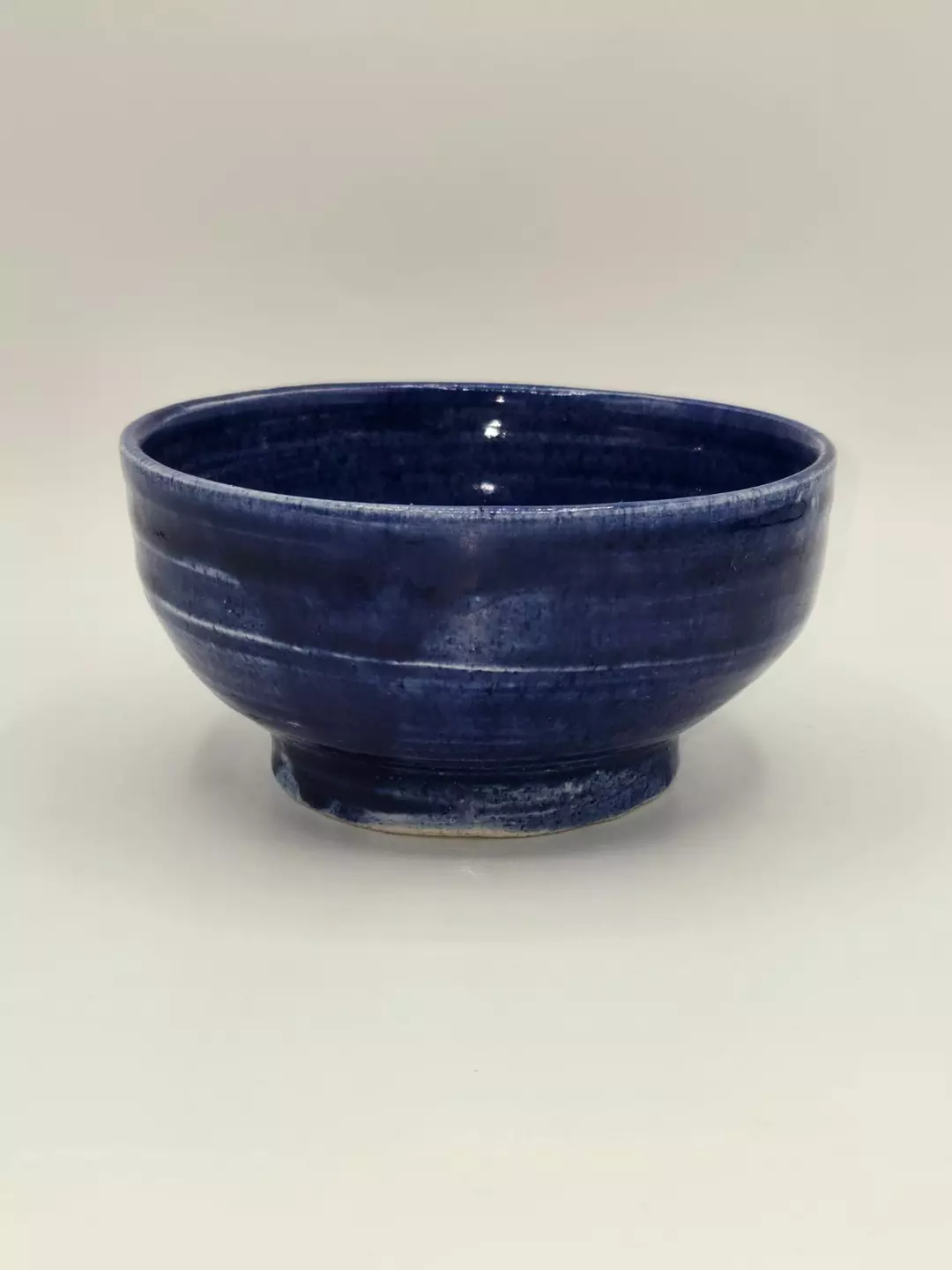 Handmade Studio Pottery Cobalt Blue Stoneware Bowl Wheel Thrown Artisan Pottery thumbnail