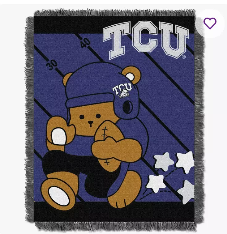 LHM NCAA TCU Horned Frogs Fullback Woven Jacquard Baby Throw Blanket, 36 x 46 in thumbnail
