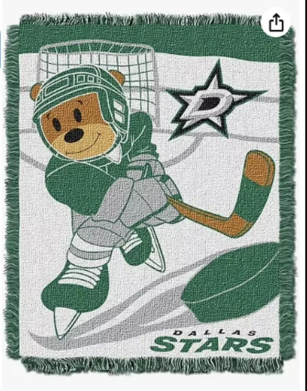 Officially Licensed Dallas Stars NHL "Score" Woven Jacquard Baby Throw Blanket, thumbnail