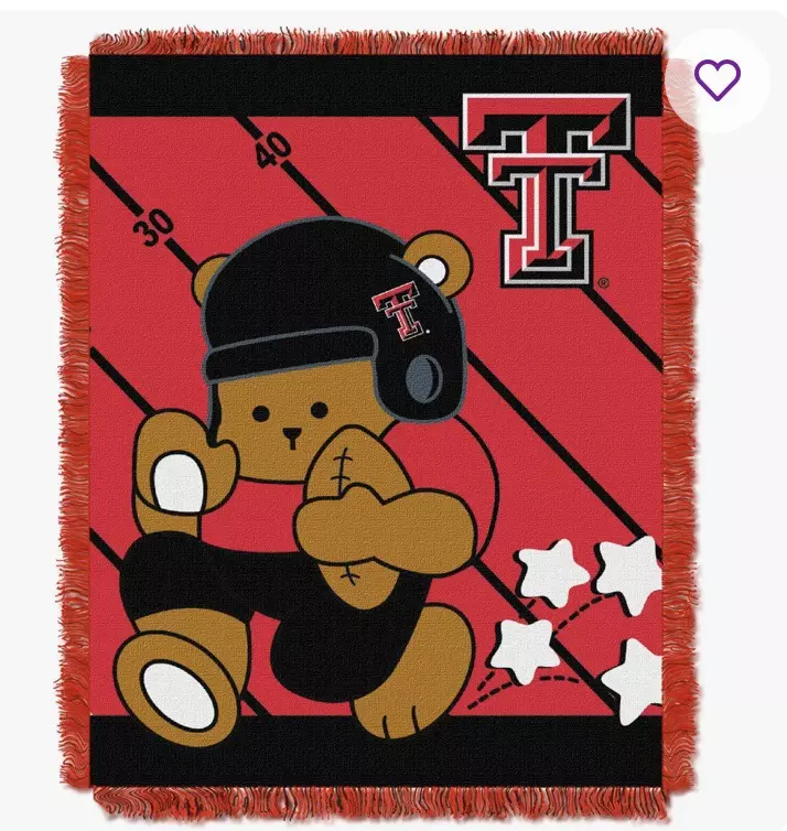 Texas Tech Red Raiders Baby Woven Jacquard Throw Blanket 36” x 46 thumbnail