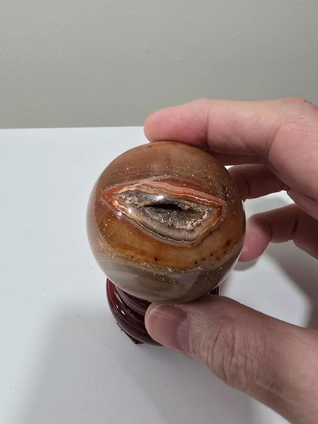 Carnelian Agate Crystal Sphere 57 mm thumbnail