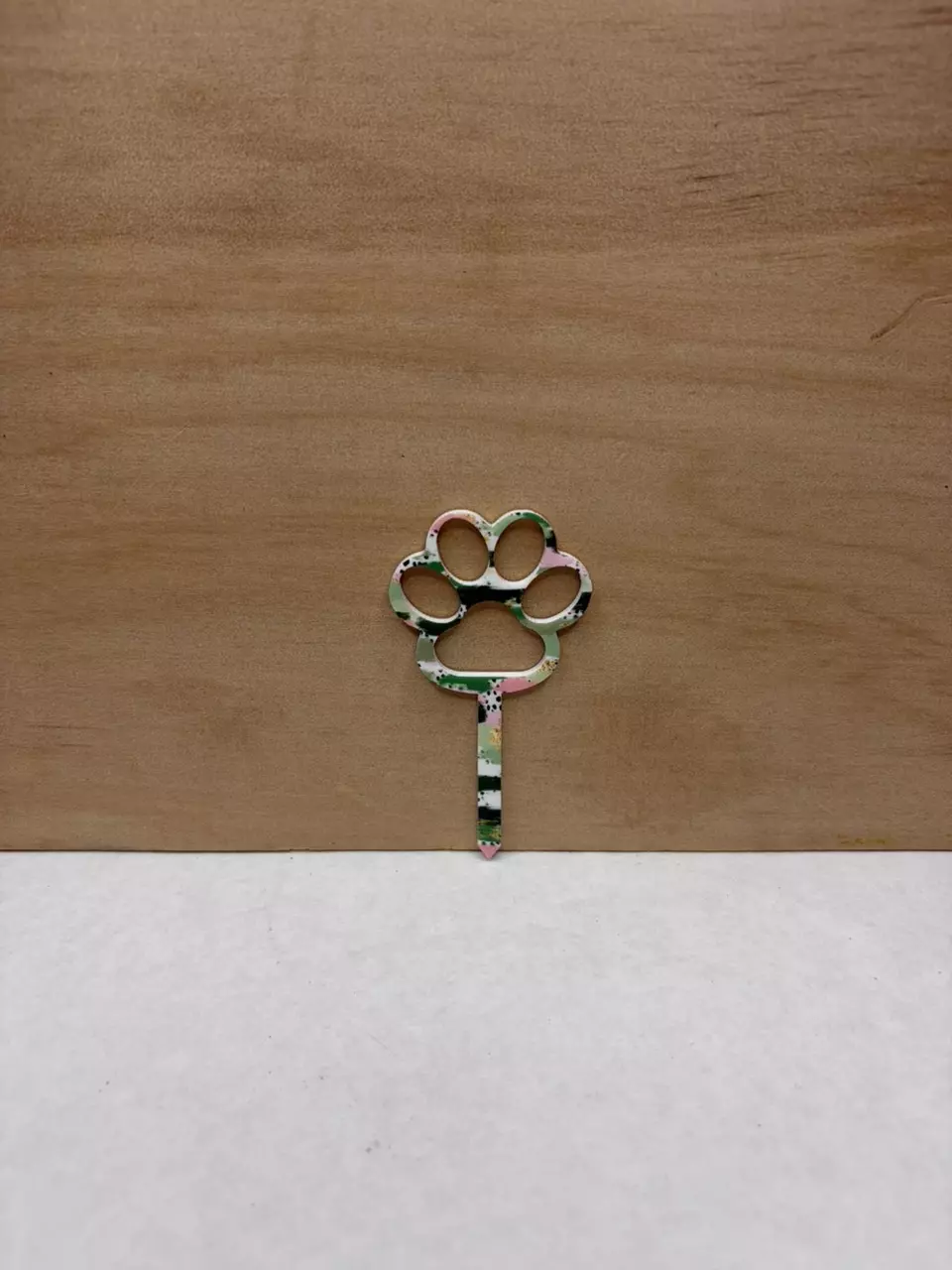 5pk Pink/Green Brush Strokes Paw Print Mini Pot Pal thumbnail