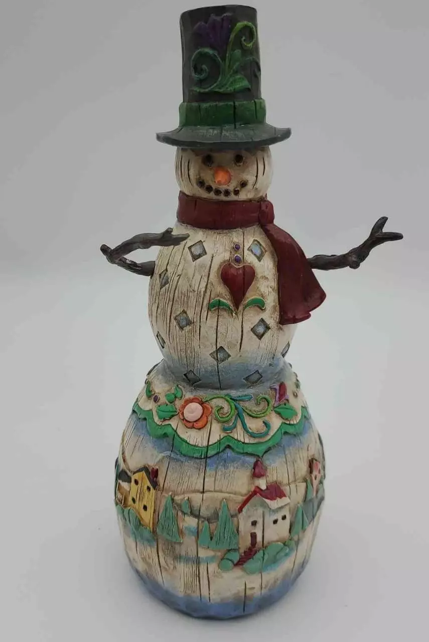 Enesco Jim Shore 2003 Winters Light 10” Folk Art Snowman Heartwood Creek #112253 thumbnail
