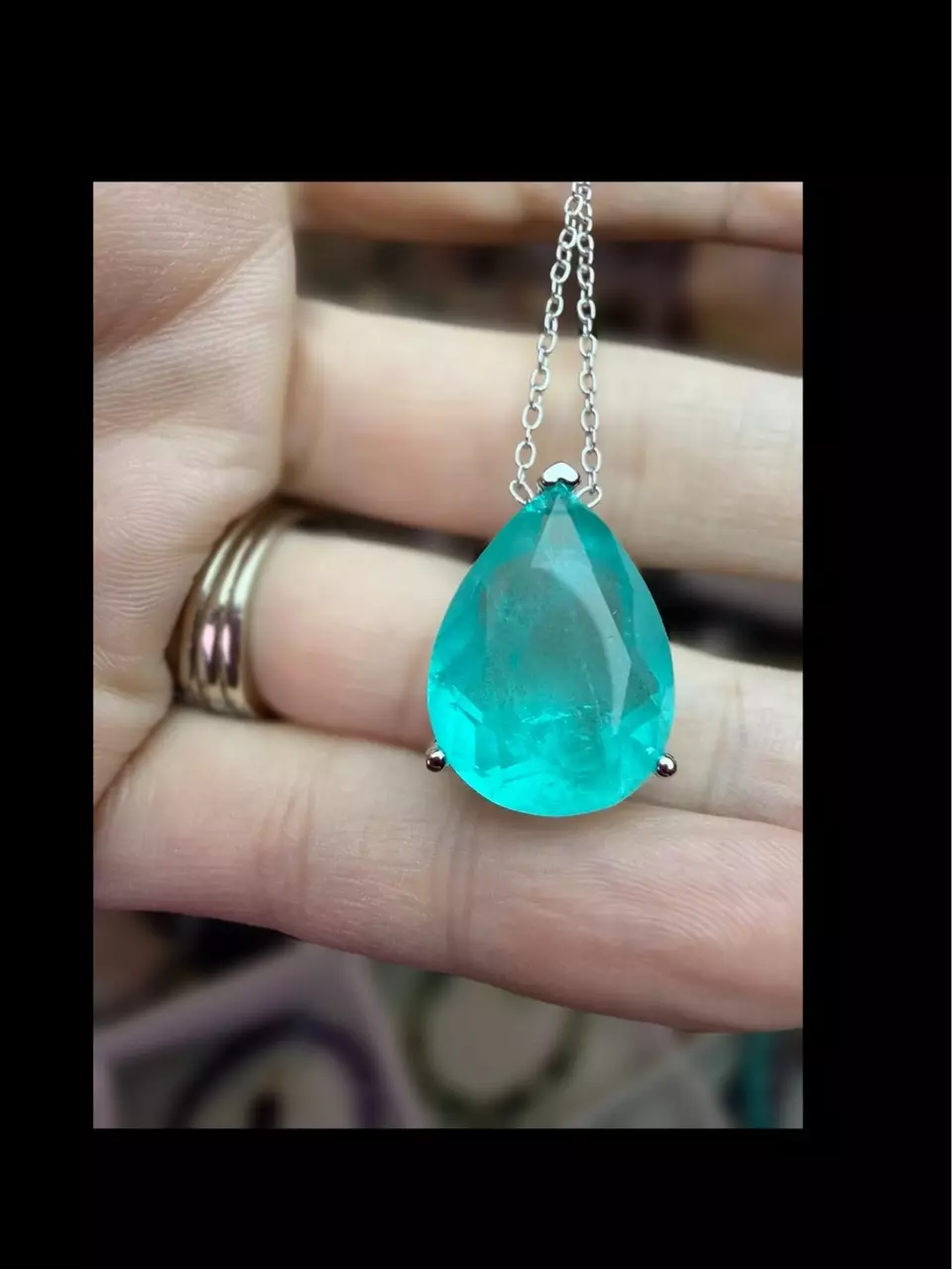 Rare Paraiba Tourmaline s925 necklace thumbnail