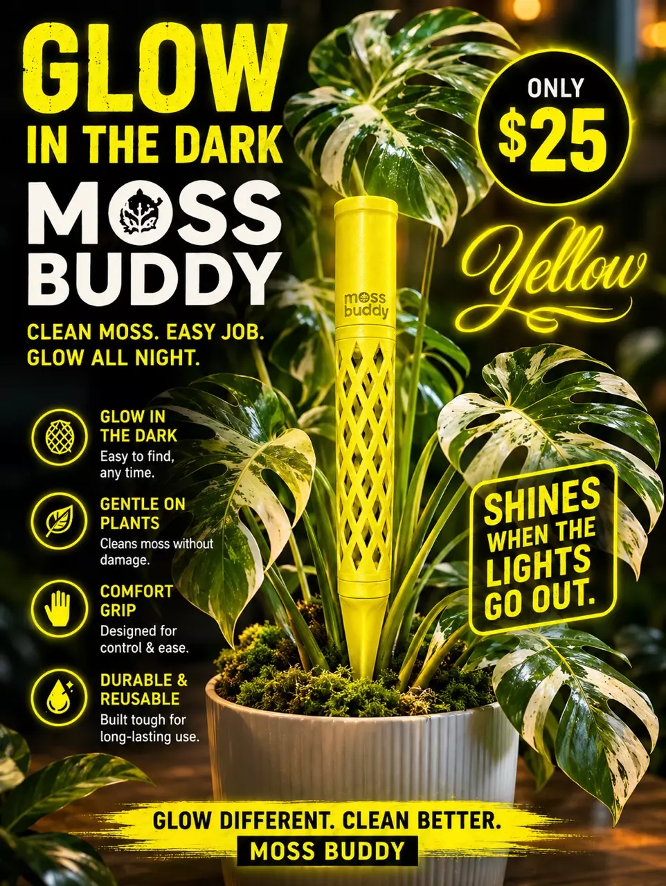Moss Buddy 17.5 inch, Glow Yellow thumbnail