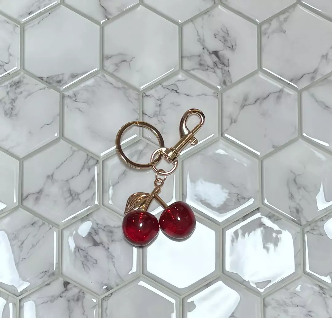 Red Cherry Keychain/Bag Charm/Zipper Pull thumbnail