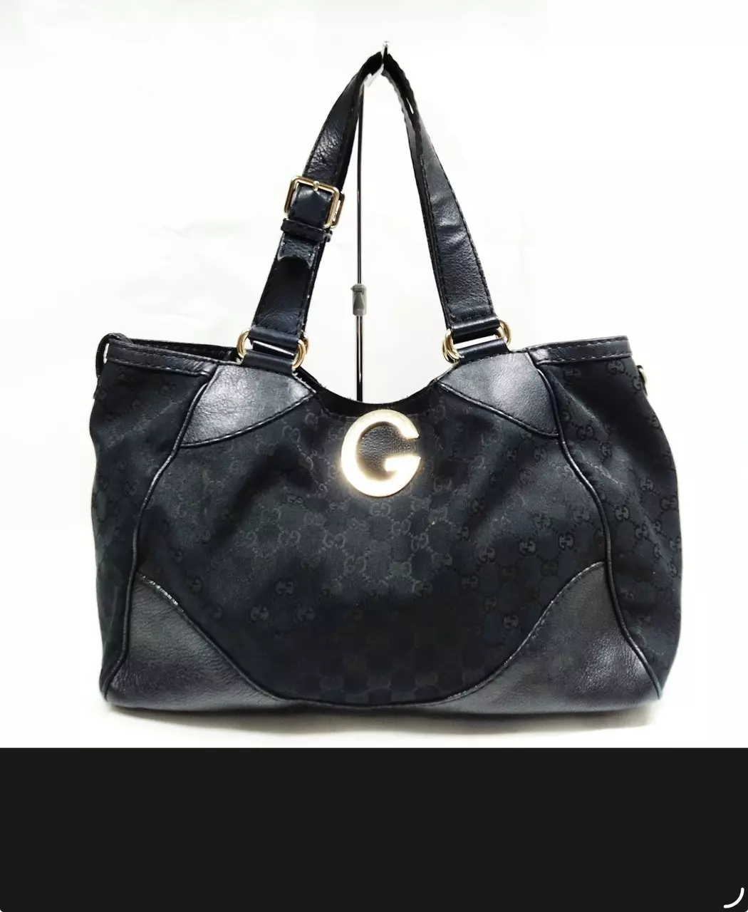 Gucci Blk Monogram Tote thumbnail