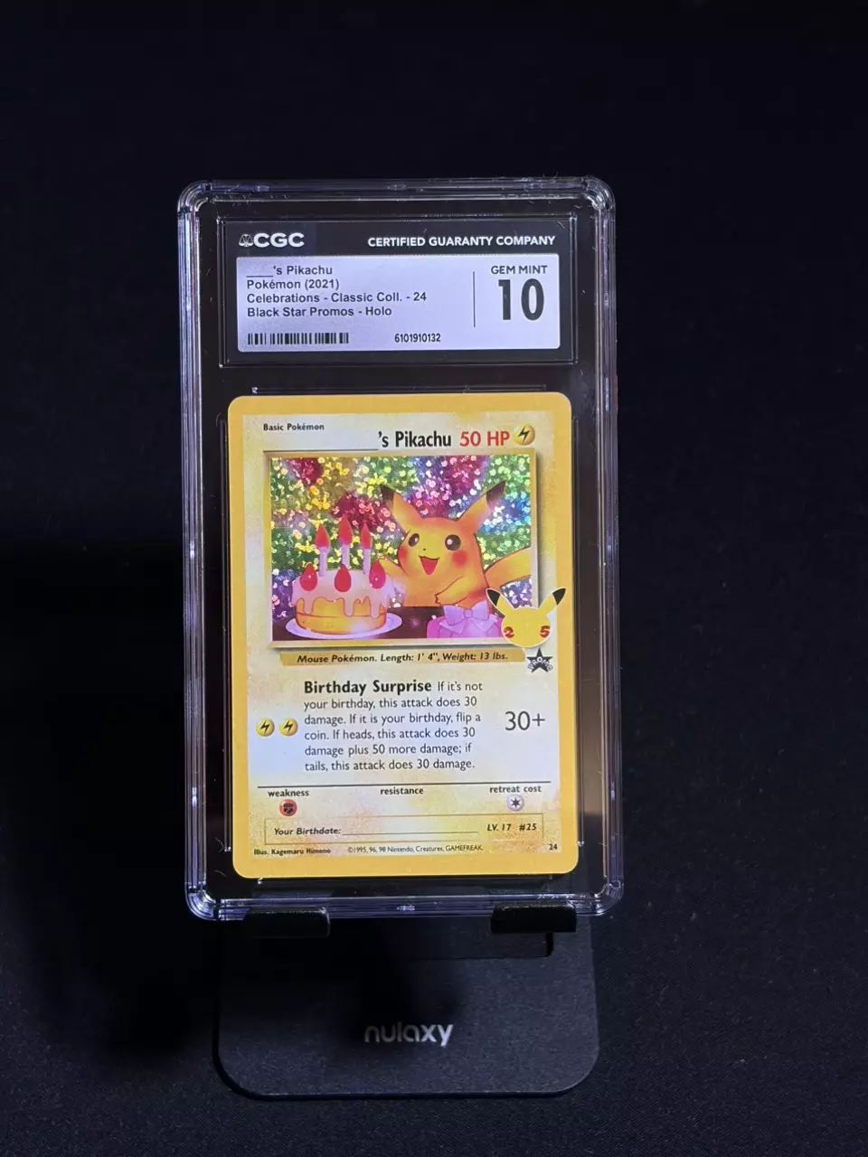 Pokémon 2021 Celebrations Birthday Pikachu #24 CGC 10 Holo Promo Card thumbnail