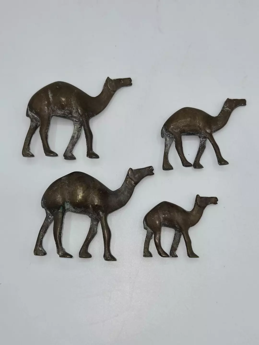 Vintage Brass Camel Figurines Set of 4 Miniature Mid Century Desert Decor thumbnail
