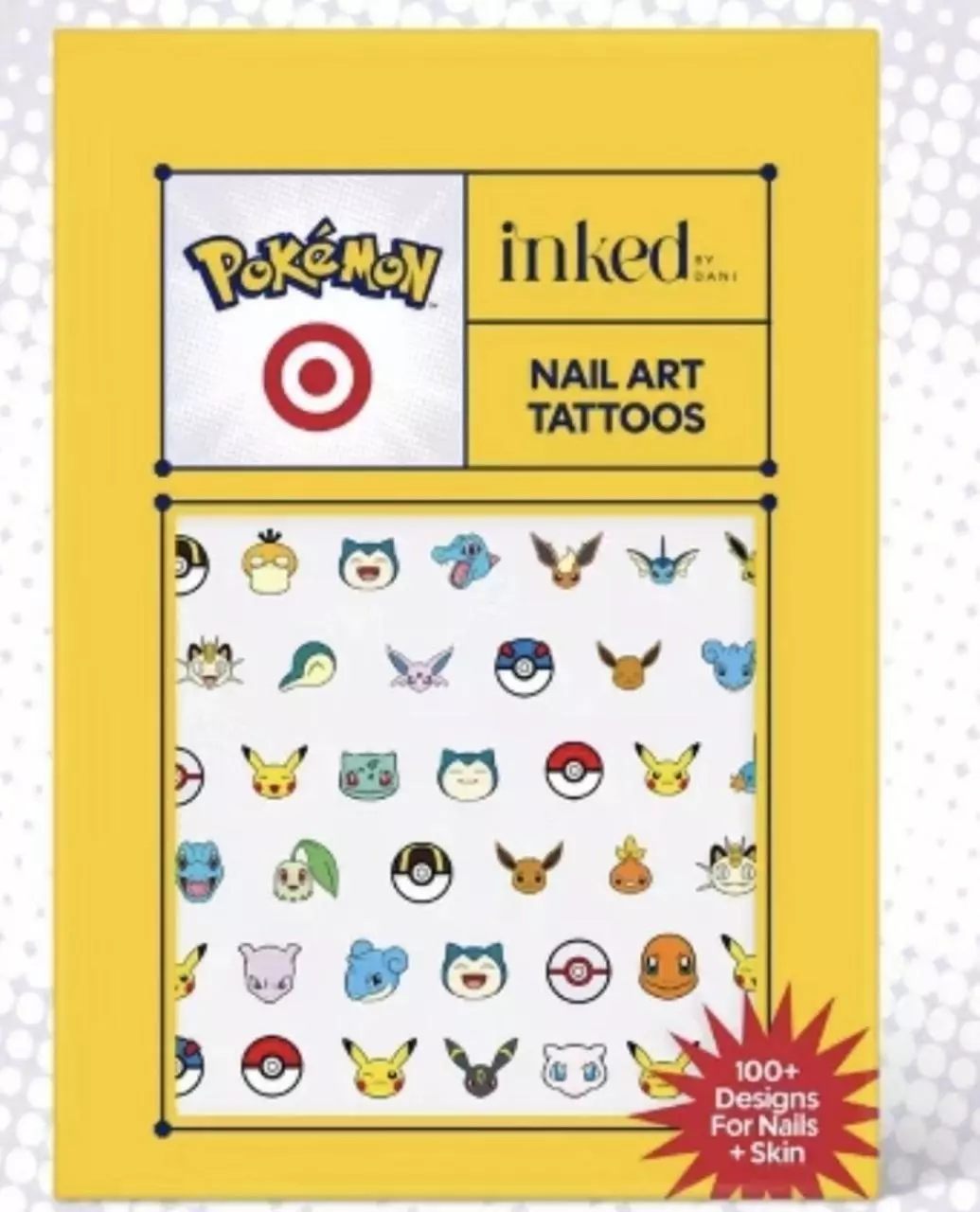 Pokémon Inked by Dani Nail Art Tattoos Target Exclusive Mewtwo Mew Snorlax Eevee thumbnail
