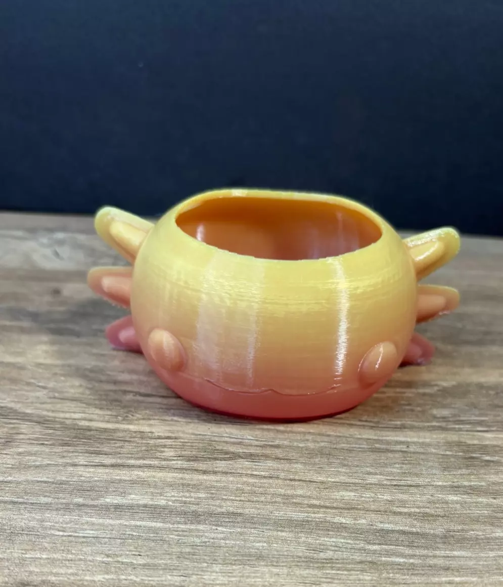 Axolotl Head Planter 2.5” Yellow/Pink thumbnail