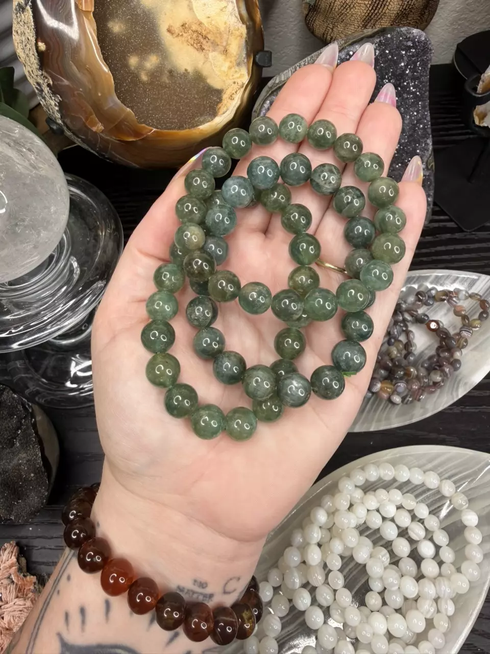 HQ Cat Eye Green Apatite Bracelet thumbnail