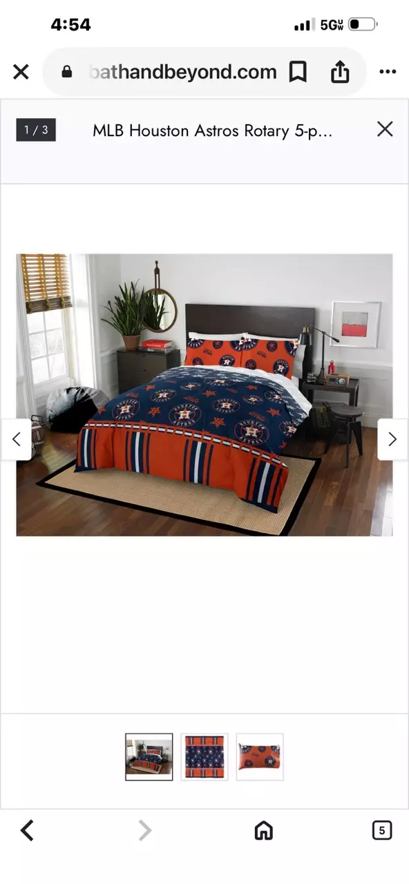 MLB Houston Astros 5-Piece Full Bedding Set by The Northwest Group thumbnail