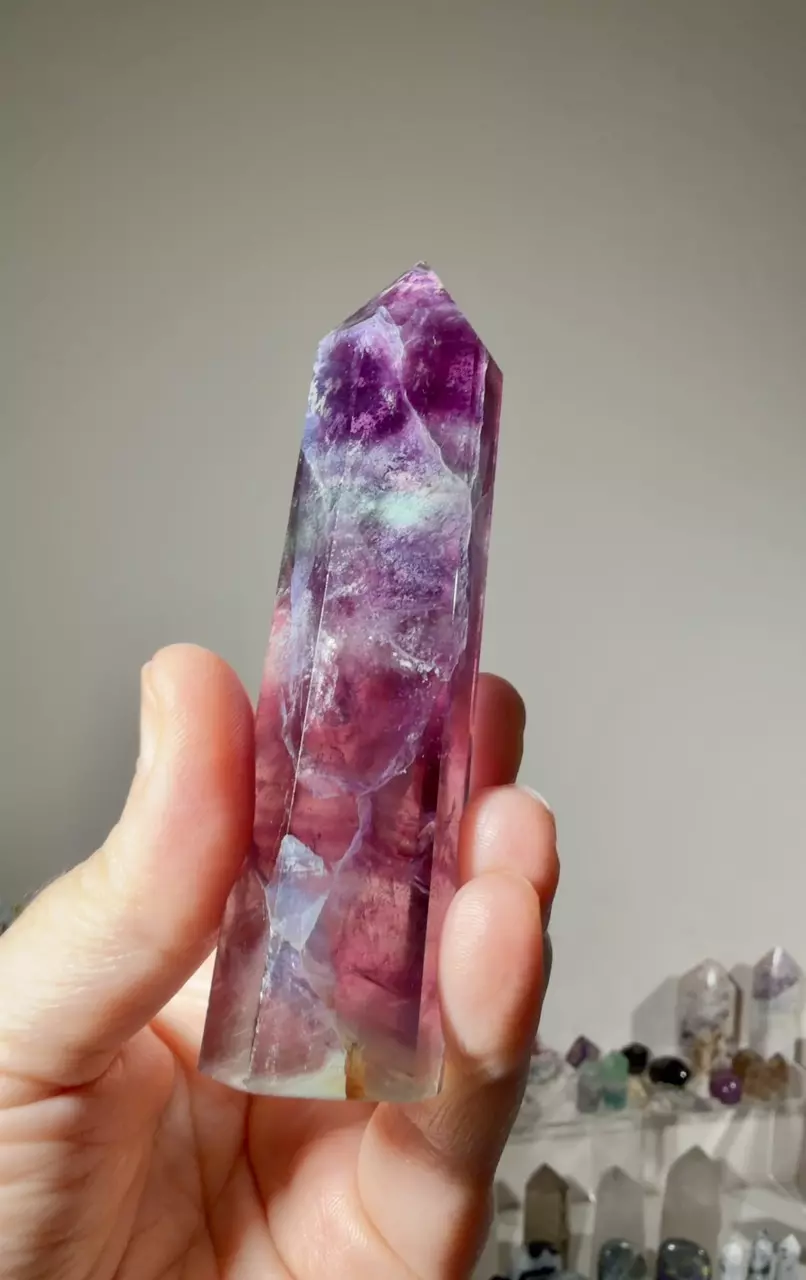 Rainbow Fluorite tower 3.88” thumbnail
