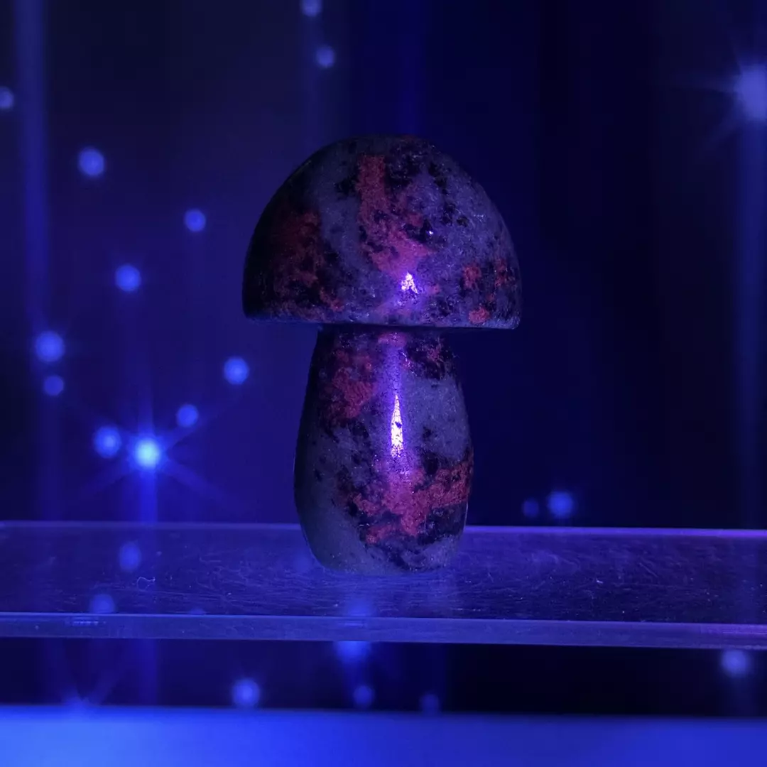 Ruby Fuchsite Mushroom- 11an | UV reactive thumbnail