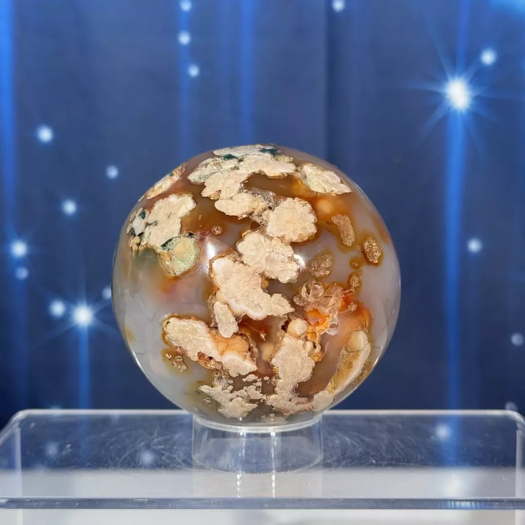 Flower Agate Sphere – 33b thumbnail