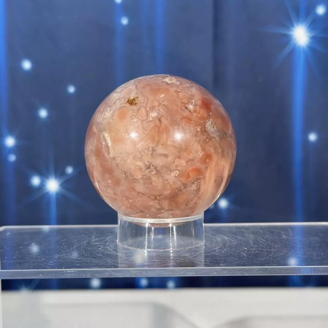 Pink Agate Sphere – "Cotton Candy Agate" • 39b thumbnail