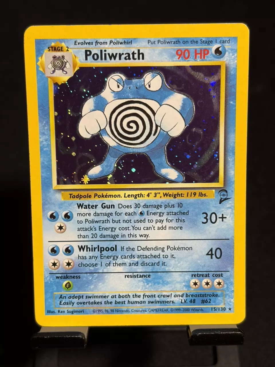 Wizards of the Coast Pokémon TCG Base Set 2 Poliwrath 15/130 Holo Rare EN 2000 thumbnail